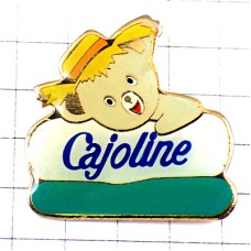 ピンバッジ・麦わら帽子クマのぬいぐるみ白い熊テディベア CAJOLINE TEDDY-BEAR FRANCE