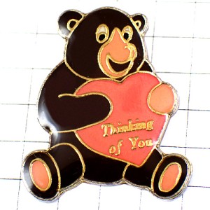 ピンバッジ・クマ熊のぬいぐるみピンク色ハートあなたのことを考えてる THINKING-OF-YOU TEDDY-BEAR ピンバッジ・クマ熊のぬいぐるみピンク色ハートあなたのことを考えてる THINKING-OF-YOU TEDDY-BEAR
