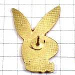 ピンバッジ・プレイボーイ白ウサギ蝶ネクタイ赤い目 RABBIT PLAYBOY MAGAZINE