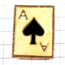 ピンバッジ・スペードのエースＡトランプ札カード CARDGAME CARDGAME-AS PIQUE