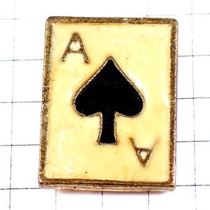 ピンバッジ・スペードのエースＡトランプ札カード CARDGAME CARDGAME-AS PIQUE