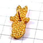 ピンバッジ・復活祭のウサギ兎ゴールド金色