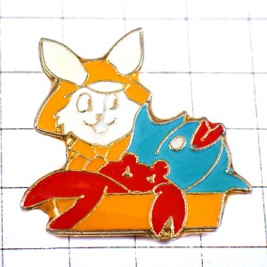 ピンバッジ・うさぎ白兎の漁師ウサギ魚介類の料理 MEAT RABBIT FRANCE