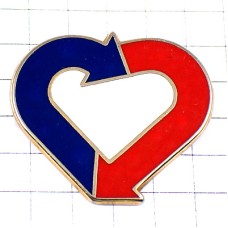 ピンバッジ・医薬品メルク赤と青のハート矢印 MERCK LABORATORIES