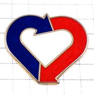 ピンバッジ・医薬品メルク赤と青のハート矢印 MERCK LABORATORIES