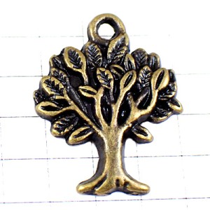 ピンバッジ・小さな木ブロンズ色アンティーク真鍮色