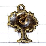 ピンバッジ・小さな木ブロンズ色アンティーク真鍮色