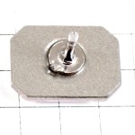 ピンバッジ・スワロフスキー８角形長方形クリスタルABオーロラ虹色