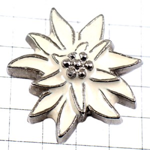 ピンバッジ・エーデルワイス白い花アルプス山脈 EDELWEISS