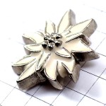 ピンバッジ・エーデルワイス白い花アルプス山脈 EDELWEISS