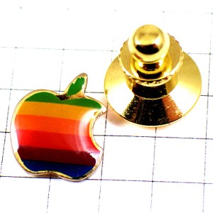 ピンバッジ・アップル虹色林檎マッキントッシュコンピュータ機 APPLE COMPUTER USA
