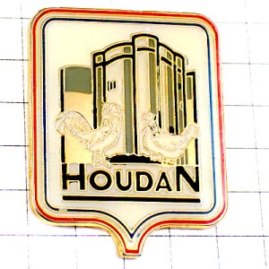 ピンバッジ・ニワトリ雄鶏ドンジョン城の紋章ウーダン HOUDAN FRANCE