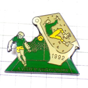 ピンバッジ・ボルダリング山登りクライミング錨イカリの刺さったテニスコート