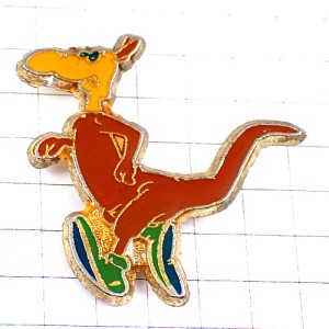 ピンバッジ・カンガルーの陸上ランナー動物オリンピック