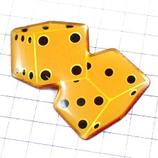 ピンバッジ・サイコロ骰子２個 JEUX-DE-DES DICE