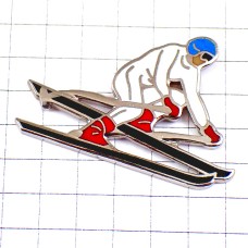 ピンバッジ・スキーヤー滑降する白いスキー服 SKIING FRANCE ピンバッジ・スキーヤー滑降する白いスキー服 SKIING FRANCE