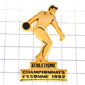 ピンバッジ・スポーツ円盤投げ陸上選手ゴールド金色 DISQUE DISCUS ATHLETISME ATHLETICS DECATHLON
