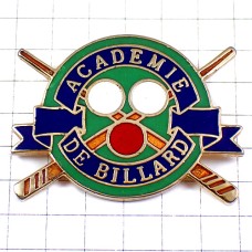 ピンバッジ・ビリヤードのキューと球アカデミー撞球場 BILLIARD SNOOKER BILLARD ACADEMIE