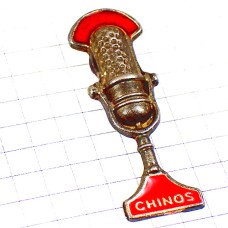 ピンバッジ・アンティークのマイク音楽ミュージック録音 CHINOS MICROPHONE