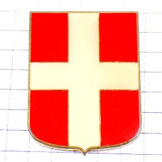 ピンバッジ・サヴォワ地方しろい十字の紋章 SAVOIE FRANCE