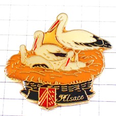 ピンバッジ・コウノトリの巣アルザス紋章 ALSACE CIGOGNE NIDS