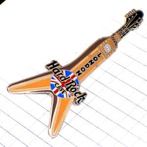 ピンバッジ・ハードロックカフェ時計塔ロンドン楽器ギター英国イギリス国旗UK HARD-ROCK-CAFE HRC GUITAR LONDON ENGLAND