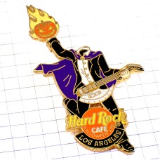 ピンバッジ・ハロウィンお化けのカボチャ南瓜ハードロックカフェ音楽エレキギター楽器ロサンゼルス/USAアメリカ HARD-ROCK-CAFE HRC GUITAR LOS-ANGELES USA HALLOWEEN-2001