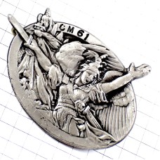 ブローチ・マリアンヌ自由の女神ミリタリーフランス軍シルバー銀色 CM61 CENTRE-MOBILISATEUR-61 FRANCE