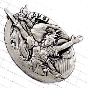 ブローチ・マリアンヌ自由の女神ミリタリーフランス軍シルバー銀色 CM61 CENTRE-MOBILISATEUR-61 FRANCE