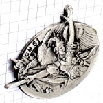 ブローチ・マリアンヌ自由の女神ミリタリーフランス軍シルバー銀色 CM61 CENTRE-MOBILISATEUR-61 FRANCE