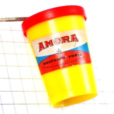 キーホルダー・マスタードのポット型アモラ辛子からしAMORA社 MOUTARDE DIJON FRANCE