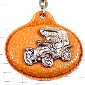 キーホルダー・アンティークカー車シルバー銀色クラークス