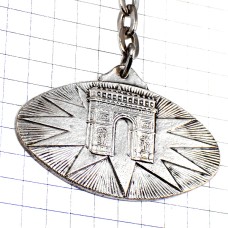 キーホルダー・パリの凱旋門ルノー車ロゴシルバー銀色エンブレムRENAULT-ETOILE ARC-DE-TRIOMPHE CHAMPS-ELYSEES RENAULT FRANCE