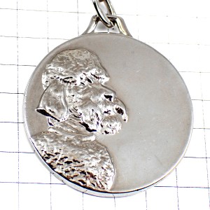 キーホルダー・プードル犬イヌ銀色シルバー