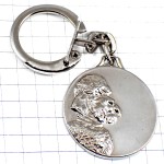 キーホルダー・プードル犬イヌ銀色シルバー