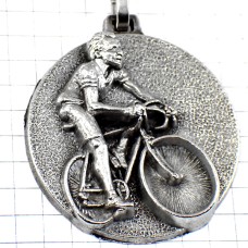 キーホルダー・自転車サイクリング銀色シルバー