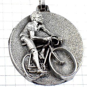 キーホルダー・自転車サイクリング銀色シルバー