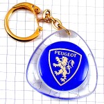 キーホルダー・プジョー車ライオンの紋章ブルー青色エンブレム PEUGEOT FRANCE