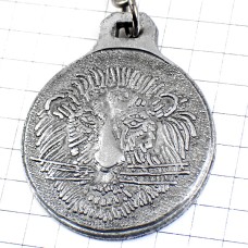 キーホルダー・ライオン印ブルージーンズ洋服シルバー銀色