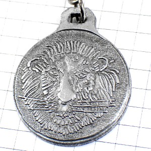 キーホルダー・ライオン印ブルージーンズ洋服シルバー銀色