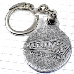 キーホルダー・ライオン印ブルージーンズ洋服シルバー銀色