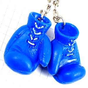 キーホルダー・ボクシング青いグローブ型ブルー BOXING GLOWES