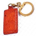 キーホルダー・ＥＤＦ電気会社ブルー茶色レザー革製 EDF GDF ELECTRICITE-DE-FRANCE GAZ-DE-FRANCE FRANCE