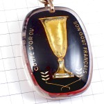 キーホルダー・カフェドレレファンノワール黒い象のコーヒー珈琲ゴールド金色カップ優勝杯 CAFES-DE-L-ELEPHANT-NOIR FRANCE BOURBON