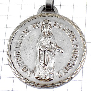 キーホルダー・マリア様ノートルダム聖人サンクリストフォロ銀色シルバー