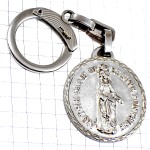 キーホルダー・マリア様ノートルダム聖人サンクリストフォロ銀色シルバー
