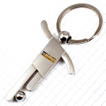 キーホルダー・サッカー選手ボール球シルバー銀色