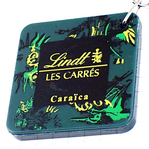 キーホルダー・リンツお菓子チョコレート四角ブラック