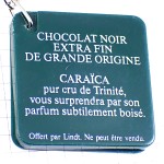キーホルダー・リンツお菓子チョコレート四角ブラック