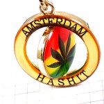 キーホルダー・オランダのアムステルダム葉っぱマリファナ大麻